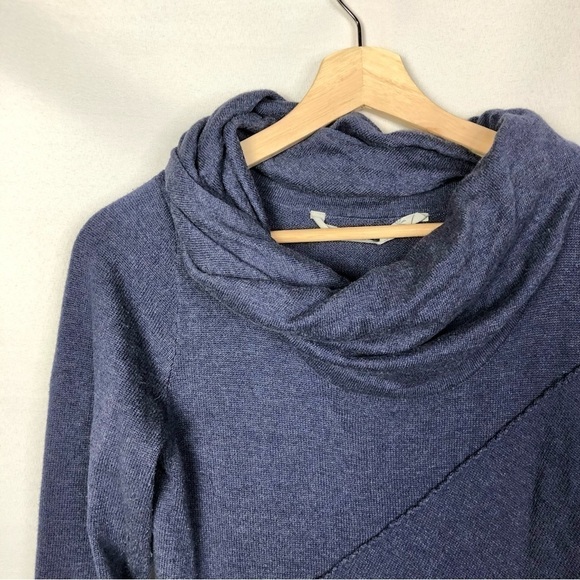 Athleta Camber Blue Cowl Neck Long Sleeve Sweater Dress S - Picture 4 of 4